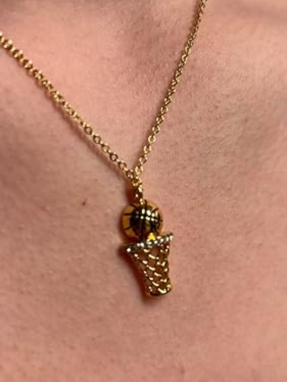 Neiman Marcus 14k Gold Plated Basketball Necklace